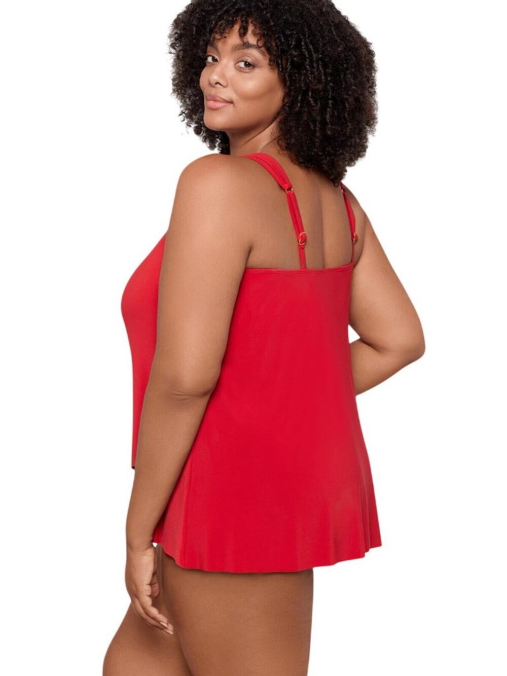 Miraclesuit Scoop Neck Underwire Tankini Top 6518826W Cayenne Red 16W - Picture 8 of 9